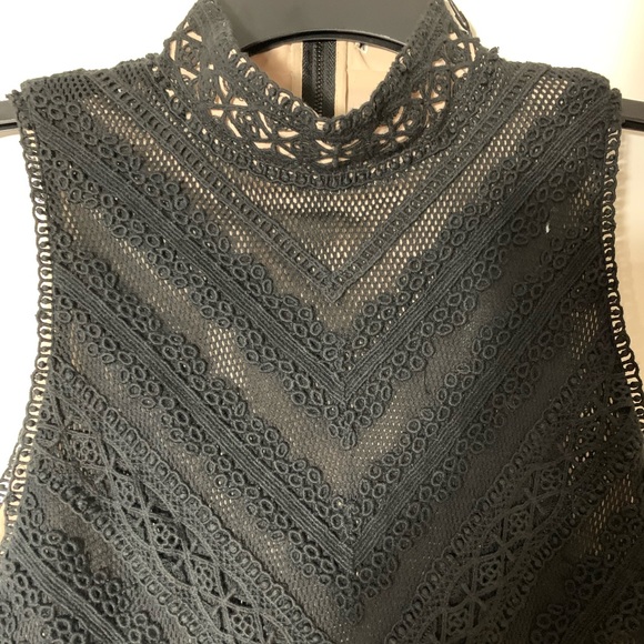 BRAND NEW Alice + Olivia Black Lace flared dress - Picture 3 of 11